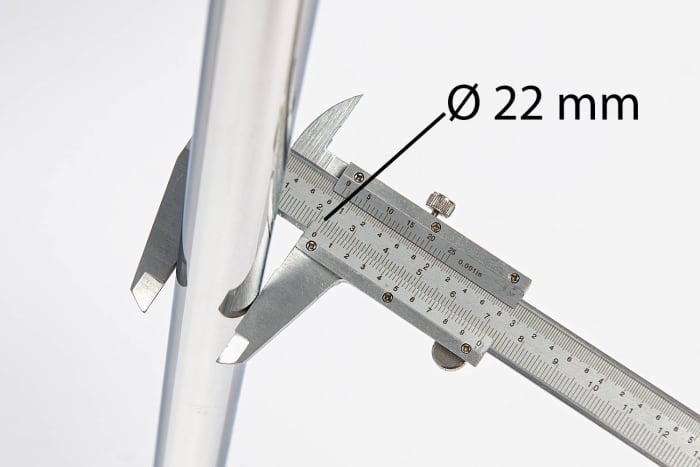 Der Gestelldurchmesser beträgt 22 mm