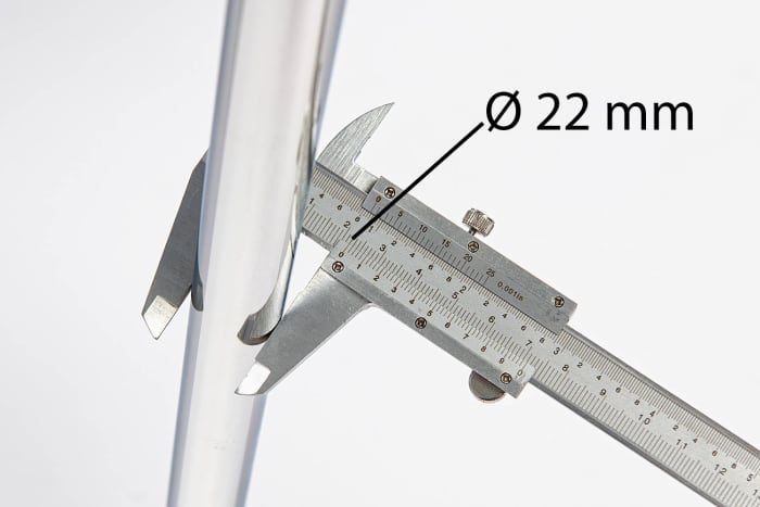 Der Gestelldurchmesser beträgt 22 mm