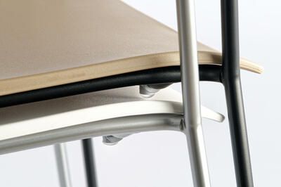 Kunststoffstopfen schützen die Sitzflächen beim Stapeln