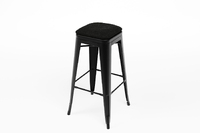 Unser Bronx Barhocker mit schwarzem Teddypolster