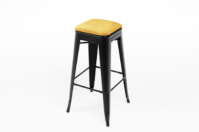 Unser Barhocker Bronx mit goldener Samtsitzauflage