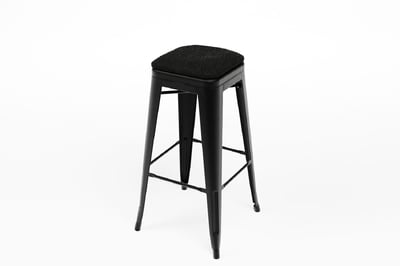 Unser Bronx Barhocker mit schwarzem Teddypolster