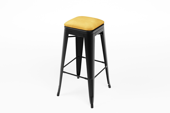 Unser Barhocker Bronx mit goldener Samtsitzauflage