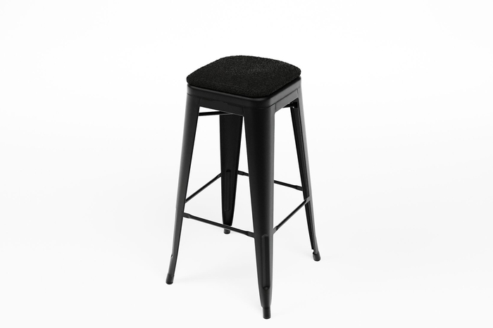 Unser Bronx Barhocker mit schwarzem Teddypolster