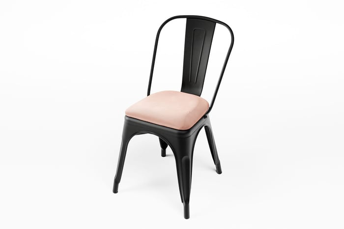 Der Bronx Stuhl in schwarz mit pinker Sitzauflage aus Samt