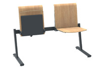 Die mobile Wartebank Heidelberg mit Holzsitzen in Oak und Gestell in Graphit