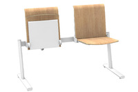 Unsere mobile Traversenbank in Oak mit weißem Gestell