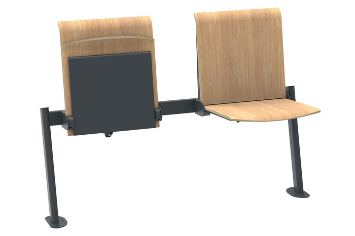 Modern und robust ist unsere Traversenbank Heidelberg mit Sitzflächen in Oak und Gestell in Graphit