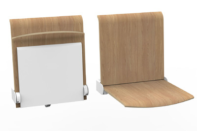 Wandklappsitz Heidelberg in Oak mit weißer Sitzhalterung