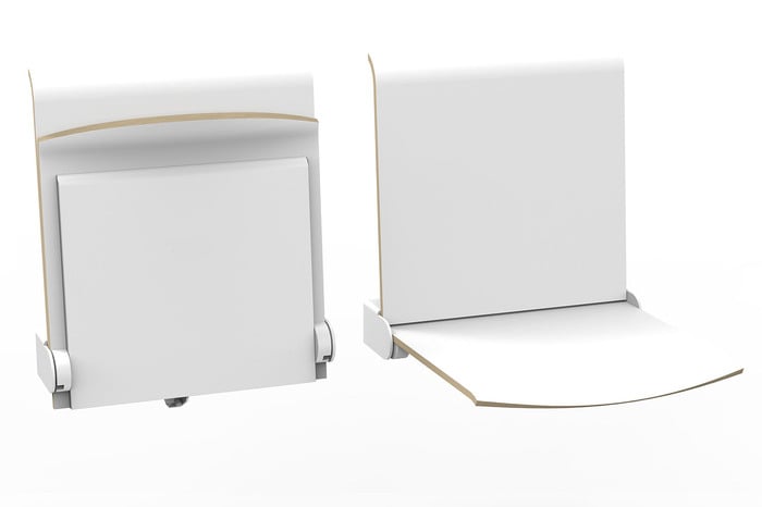 Die Wandklappsitze Heidelberg mit Rücken in weiß