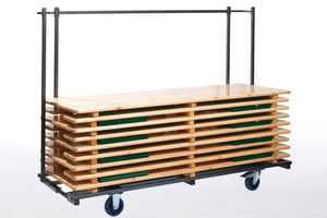Der optional erhältliche Transportrollwagen ist sehr praktisch zum Transport und zur Einlagerung