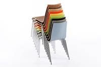 Die farbigen Rückenlehnen unserer Mailand Stühle
