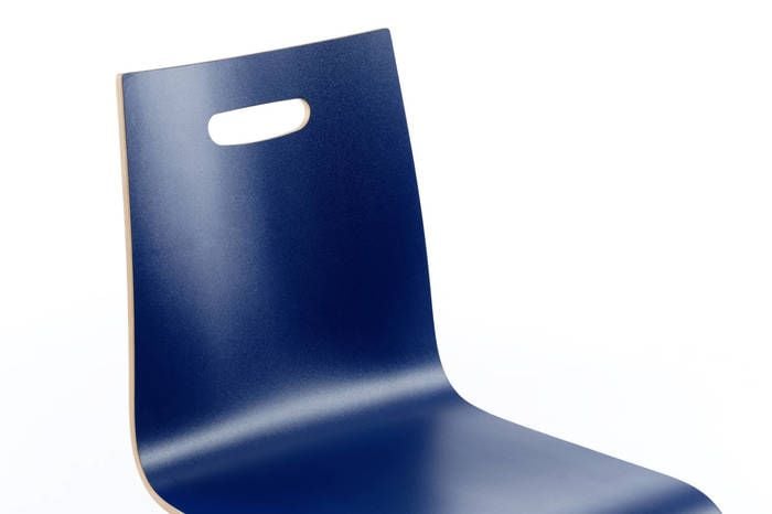 Auf Wunsch ist der Stuhl Mailand mit einen Griffloch erhältlich