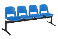 Die farbenfrohe Traversenbank Mila mit 4 Sitzschalen