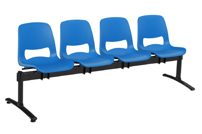 Die farbenfrohe Traversenbank Mila mit 4 Sitzschalen