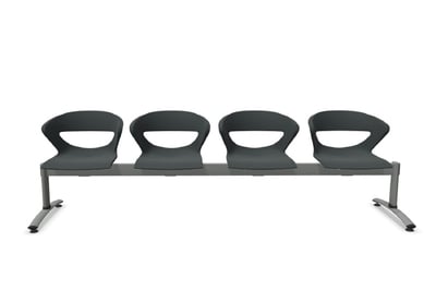 Unsere 4er Traversenbank Pisa mit aluminium lackiertem Gestell