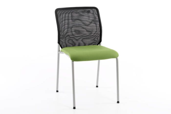 Das Gestell die farbige Sitzfläche und die Netzrückenlehne ergeben ein interessantes Design