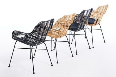 Die Sylt AL PE Rattan Armlehnenstühle sind sehr pflegeleicht und modern
