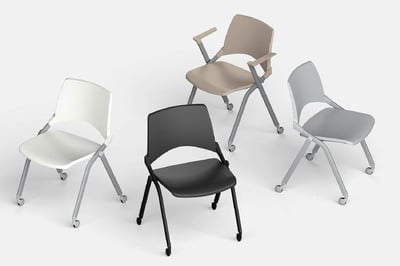 Unsere Toledo Stapelstühle sind auch mit Rollen erhältlich