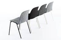 Vor allem in mehreren Stuhlreihen machen diese Stühle einen modernen und behaglichen Eindruck