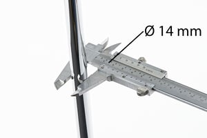 Die Berlin SP RP Kunststoffstühle haben einen Gestelldurchmesser von 14 mm