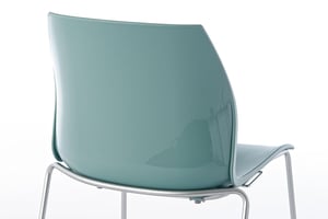 Perfektes Zusammenspiel zwischen glänzende Rückseite und matte Sitzfläche