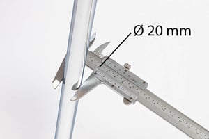 Der Gestelldurchmesser beträgt 20 mm Der Gestelldurchmesser beträgt 20 mm