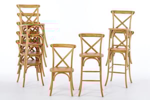 Auch die Barhocker Variante ist stapelbar