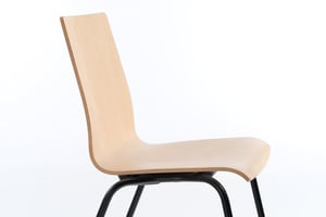 Die lackierte Buchenschale ist fest und ohne sichtbare Fugen befestigt