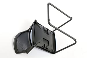 Sitzschale und Stuhlgestell bilden eine kompakte Einheit