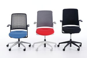 Unser Drehstuhl Luxemburg hat eine stufenlose Sitzhöhenverstellung