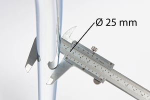 Der Durchmesser des C-Freischwinger Gestell beträgt 25 mm
