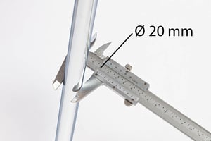 Optional kann der Mali auch mit einem Gestelldurchmesser von 20 mm gewählt werden