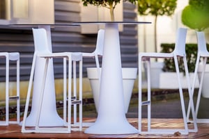 Unsere Melbourne Barhocker sind perfekt für Outdooreinsätze