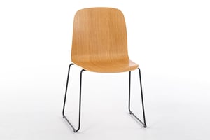 Unser Kufenstuhl Montana mit Holzsitzschale