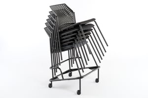 Gestapelt auf Rollwagen lassen sich die Paris schnell verstellen