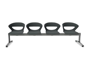 Unsere 4er Traversenbank Pisa mit aluminium lackiertem Gestell