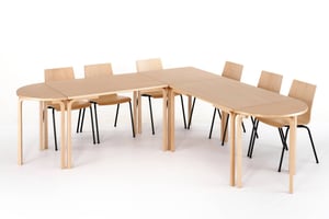 Eine runde Tisch Einheit dank abrundenden Tischelementen