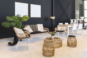 Viele Stellmöglichkeiten bieten die PE Rattanbänke