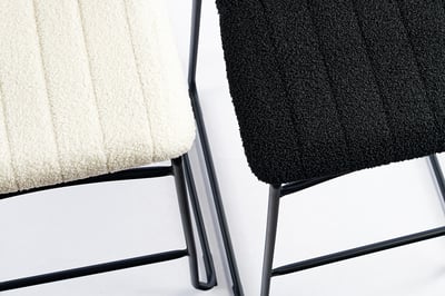 Die Polsterungen in schwarz und weiss aus Teddy Stoff