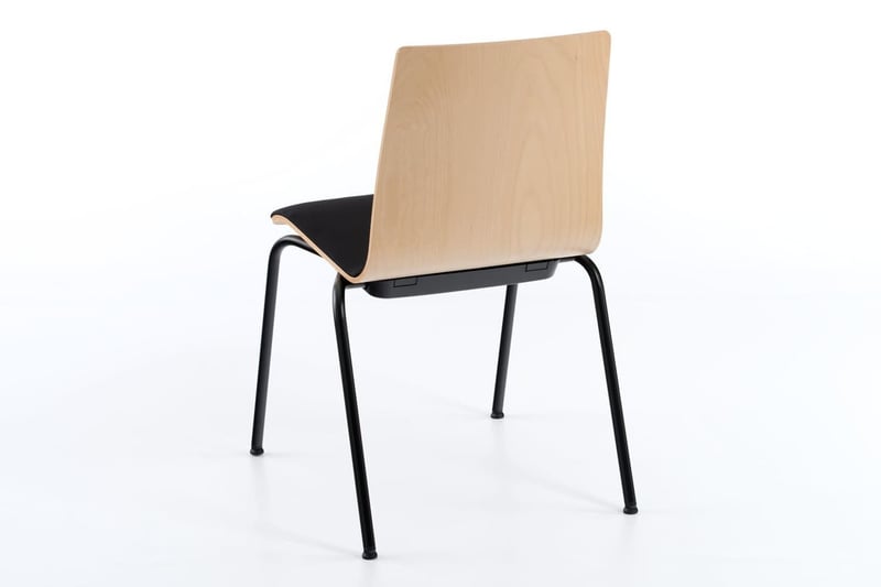 Auch von hinten ist die Buchenschale mit Laminat bezogen