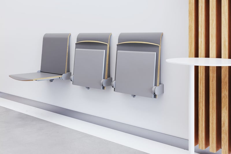 Modern und robust sind unsere Wandklappsitze Heidelberg