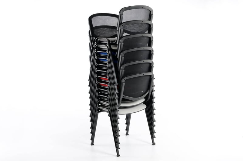 Auch unsere Netzrückenstapelstühle benötigen bei nichtgebrauch wenig Platz