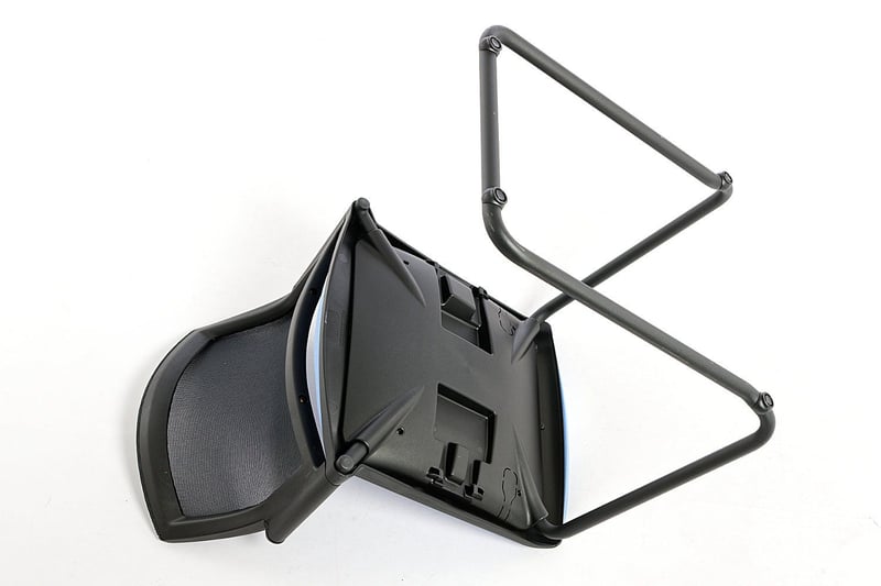 Sitzschale und Stuhlgestell bilden eine kompakte Einheit