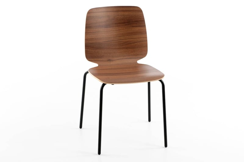 Unser Schalenstuhl mit schwarzem Gestell