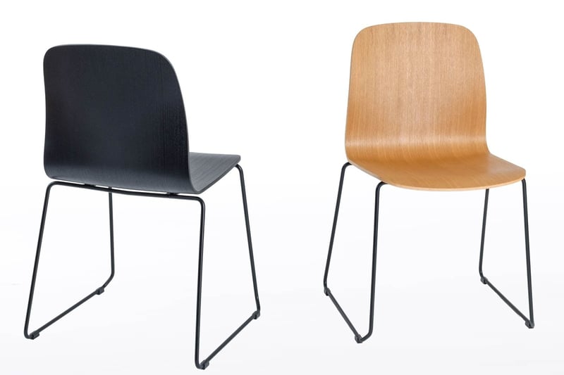 Unsere Kufenstühle mit Holzsitzschale Montana geben ein modernes Bild