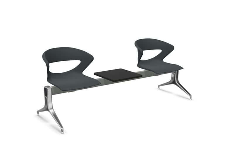 3er Traversenbank mit Abstelltisch in der Mitte