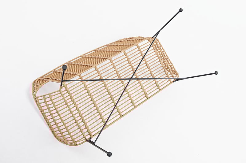 Von unten ist die Verstrebung des Gestells gut zu erkennen