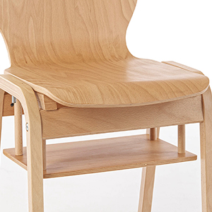 Mit Holz-Buchablage unter dem Stuhl (muss mit 4 Schrauben unter dem Stuhl montiert werden, ggf. verlängerte Lieferzeit: ca. 1 - 2 Wochen) - zzgl. 18,95 €